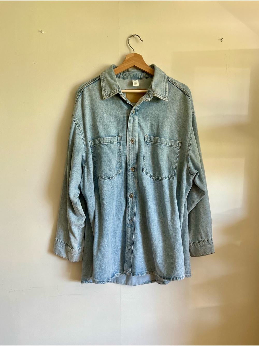 H&M Light Blue Denim Button-Down Shirt